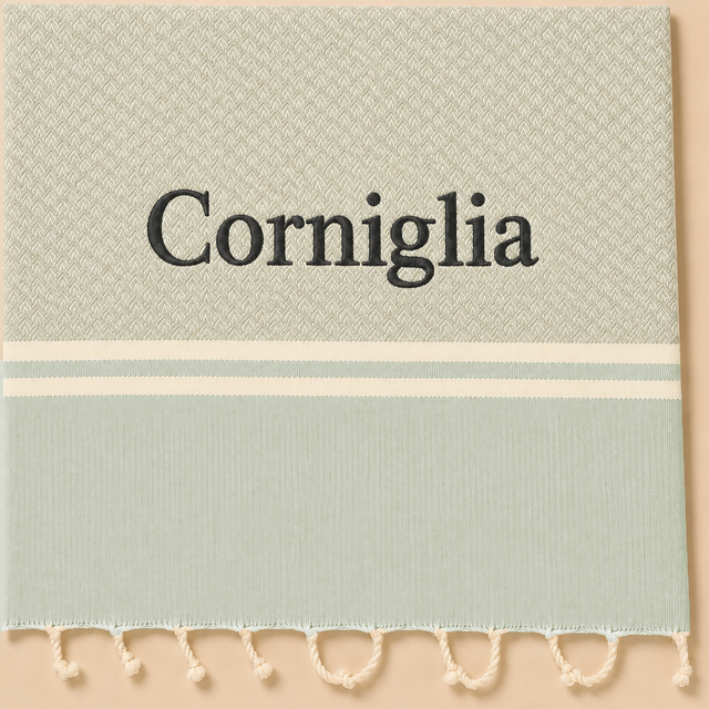 Telo Mare in Fouta di Puro Cotone Geometrico - Corniglia