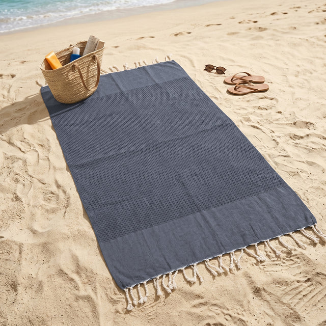 Telo Mare in Fouta di Puro Cotone Tinta Unita - Hammam