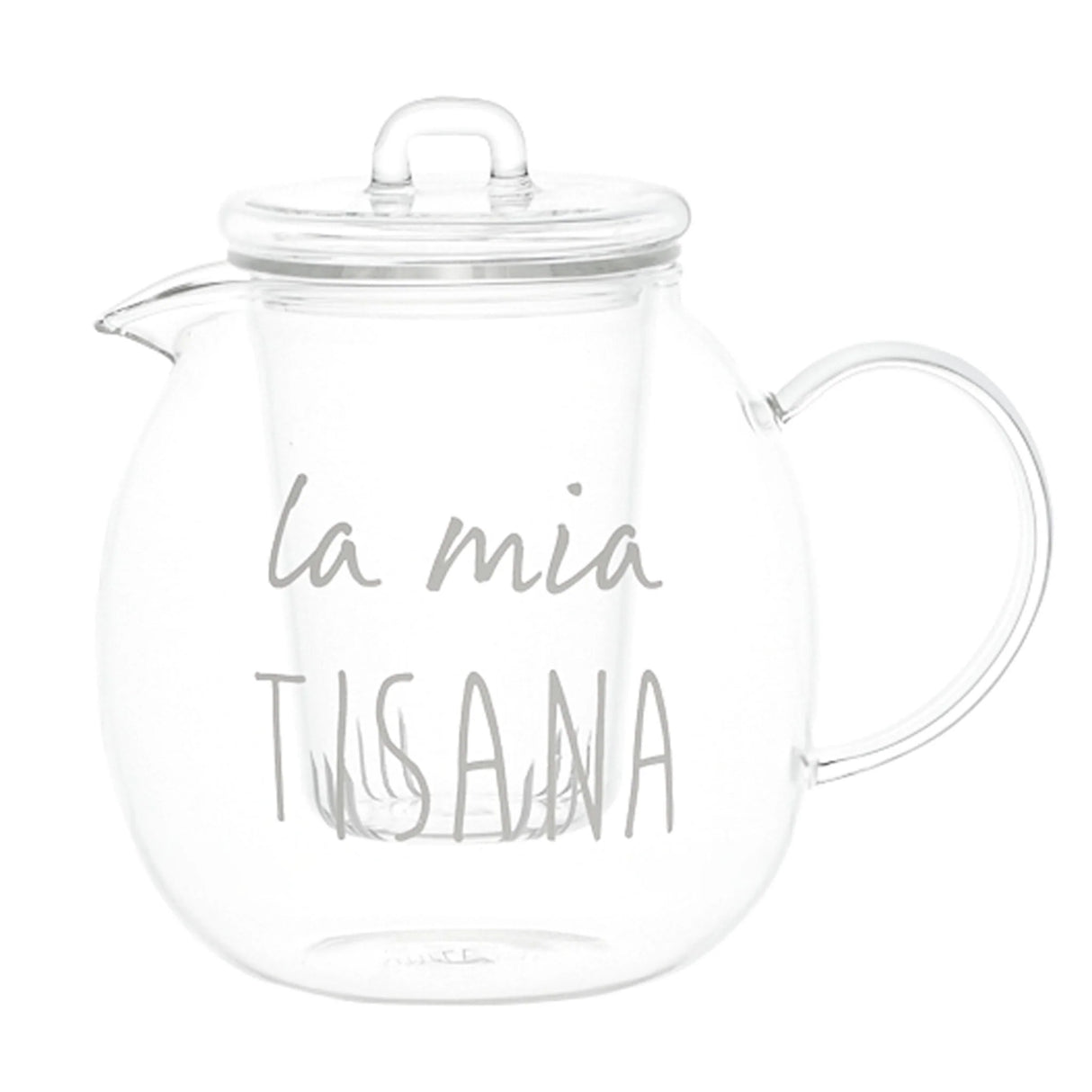 Teiera in Vetro Borosilicato Serigrafato - La mia Tisana