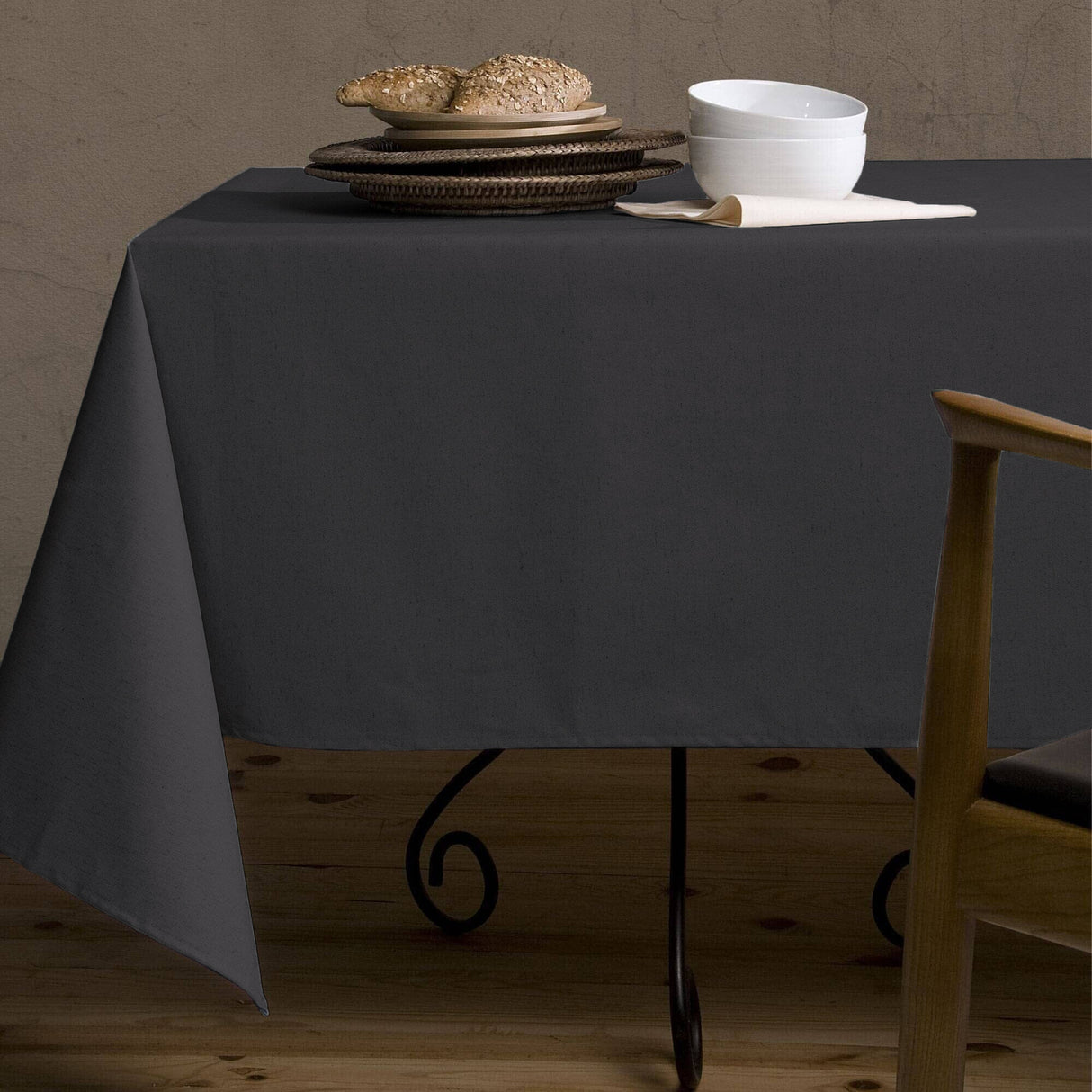 Tovaglia Antimacchia in Misto Lino e Cotone Resinato - Terra