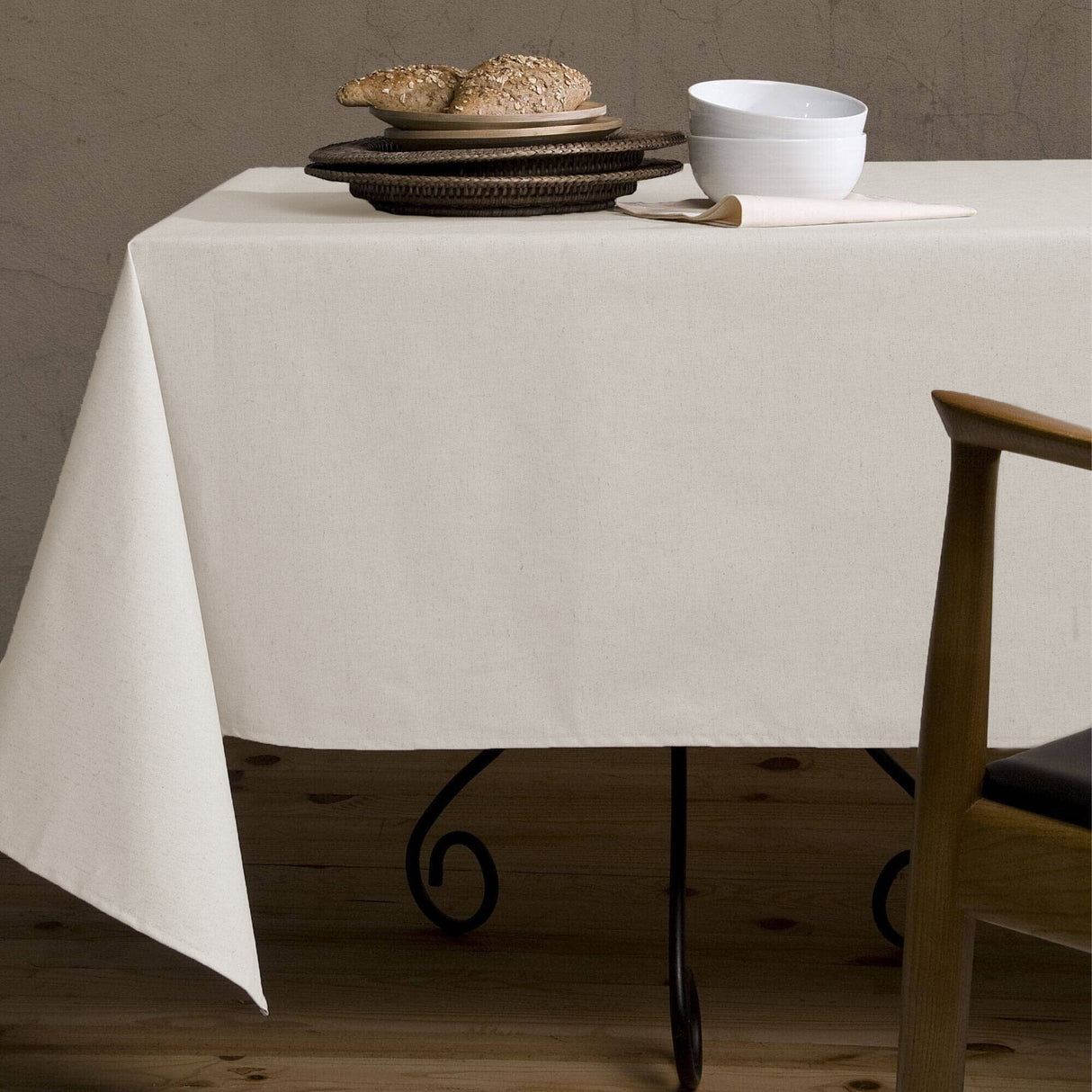 Tovaglia Antimacchia in Misto Lino e Cotone Resinato - Terra