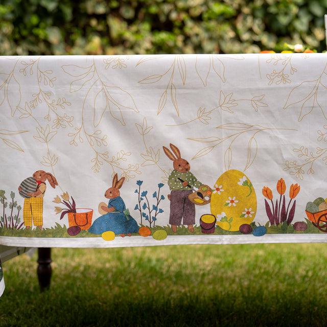 Tovaglia in Puro Cotone Fantasia Pasquale - Coniglietti di Pasqua