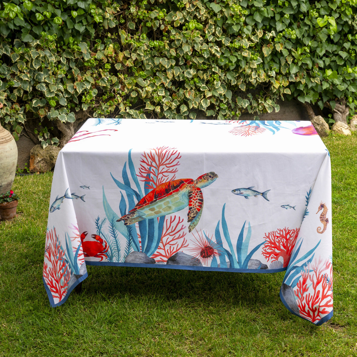 Tovaglia in Puro Cotone - Fondale Marino