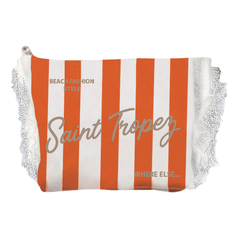 Borsa Mare o Trousse in Puro Cotone Rigata - Rayure