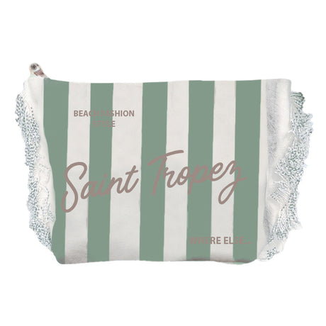 Borsa Mare o Trousse in Puro Cotone Rigata - Rayure