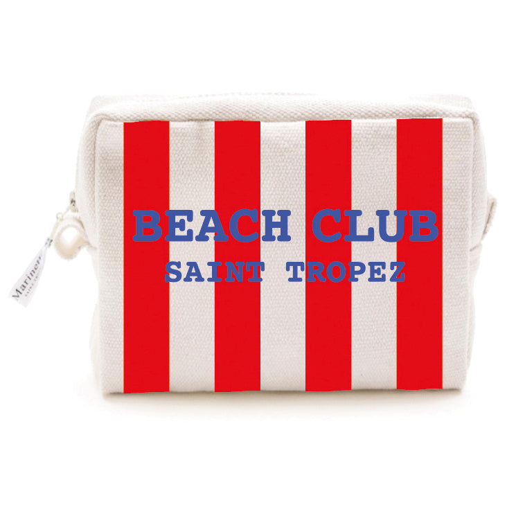 Trousse in Cotone con Scritta Ricamata - Beach Club