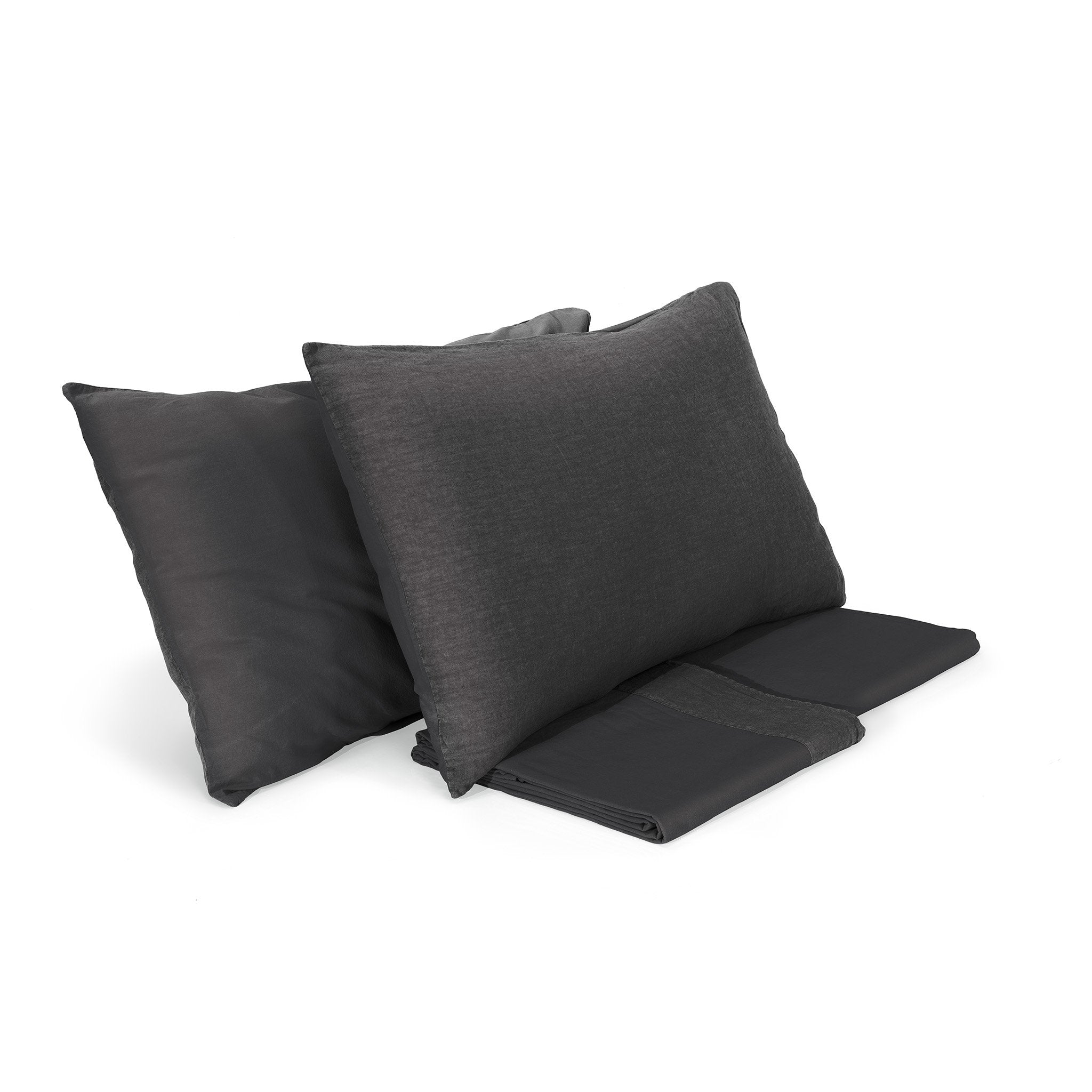 Completo Copripiumino Cotone e Lino StoneWashed No Stiro - Loira