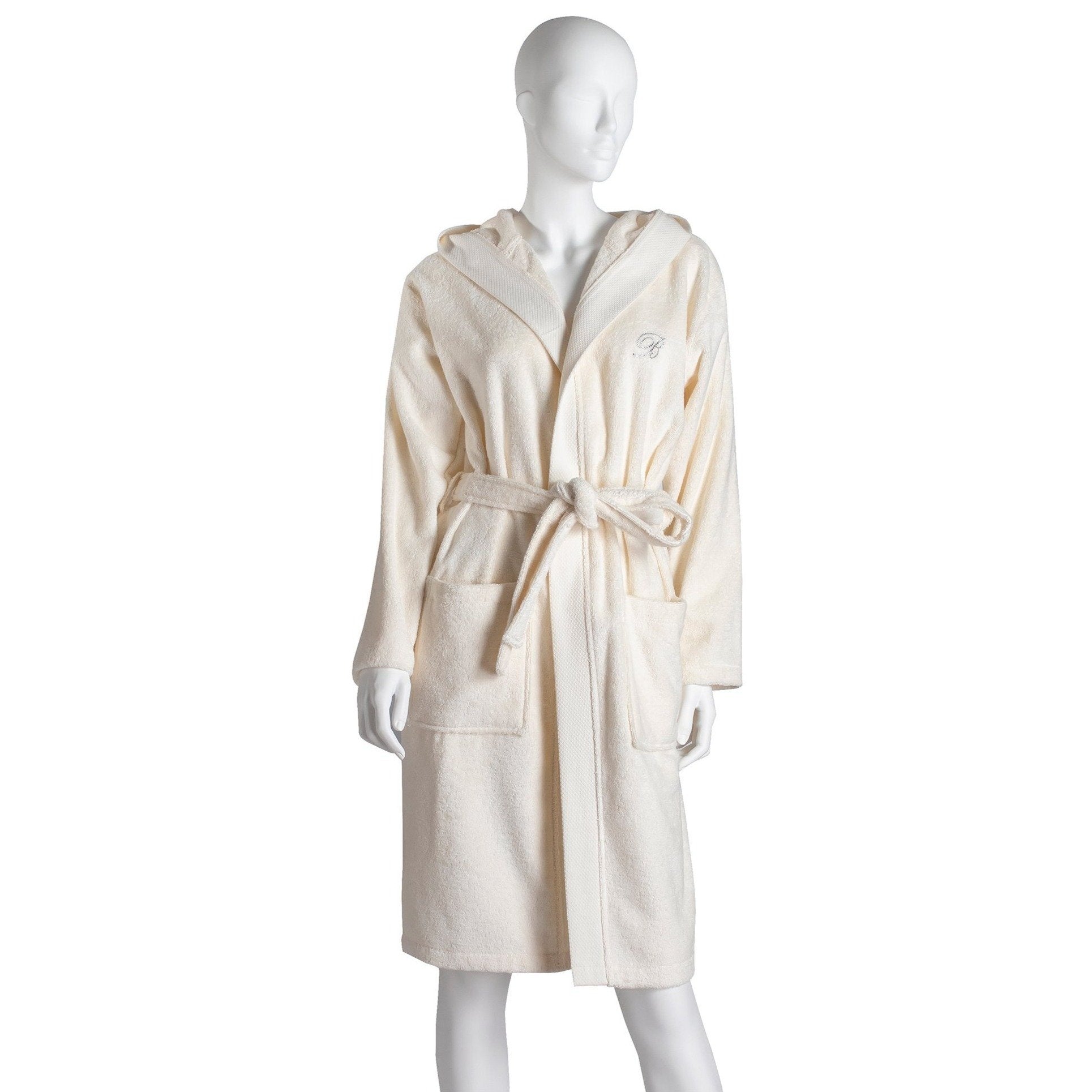 Accappatoio in Spugna di Cotone con Cappuccio Benessere Blumarine Perla