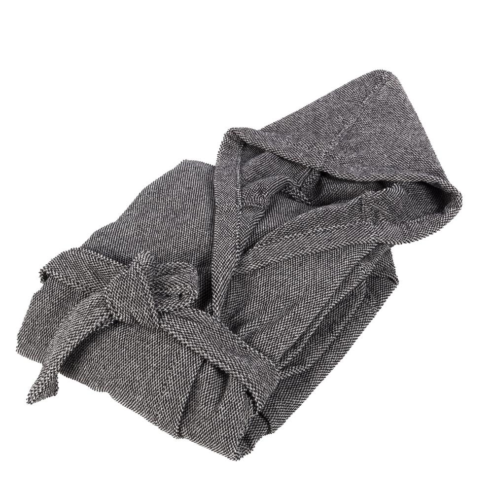 Accappatoio con Cappuccio in Spugna di Cotone Tinto in Filo - Sale e Pepe Accappatoio Fazzini Grigio Medium