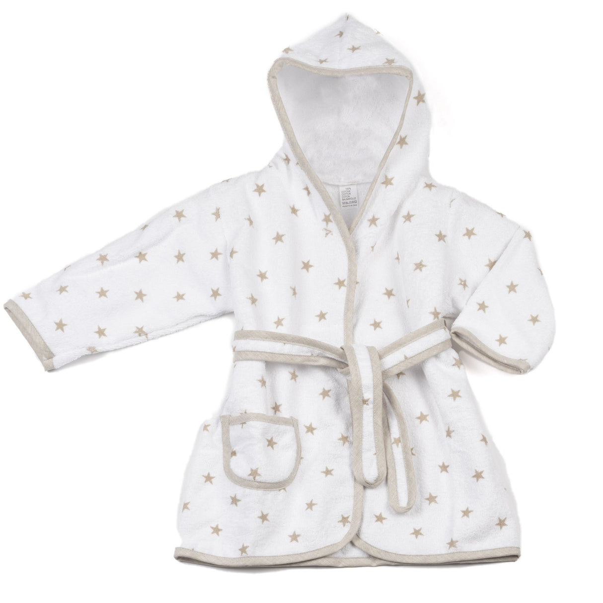 Accappatoio con Cappuccio in Spugna di Puro Cotone Fantasia Stella - Stellina Accappatoio Bimbo Lisola Baby 1/2 ANNI Lino