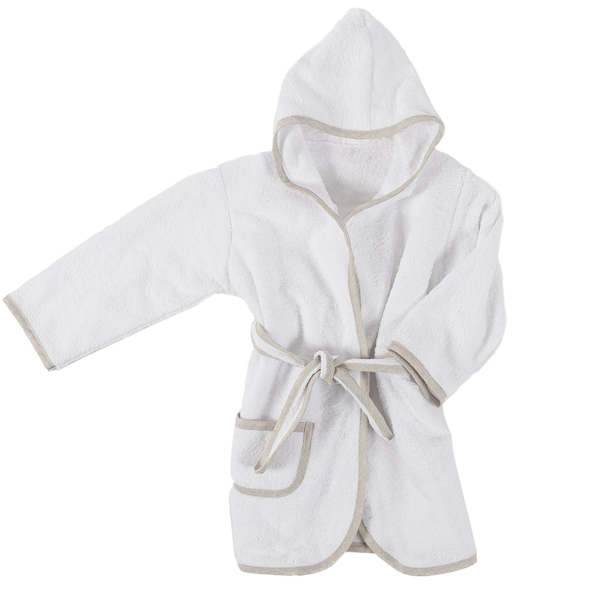 Accappatoio con Cappuccio in Spugna di Puro Cotone - Margherita Accappatoio Bimbo Lisola Baby 1/2 ANNI Lino
