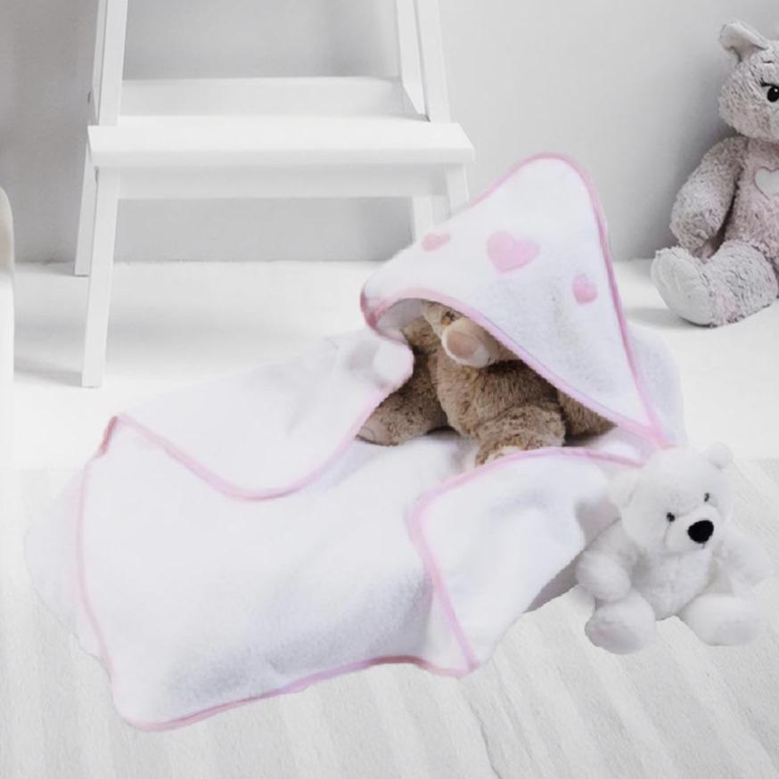 Accappatoio da Neonato con Cappuccio a Triangolo in Spugna di Puro Cotone - Aloy Accappatoio Bimbo Lisola Baby