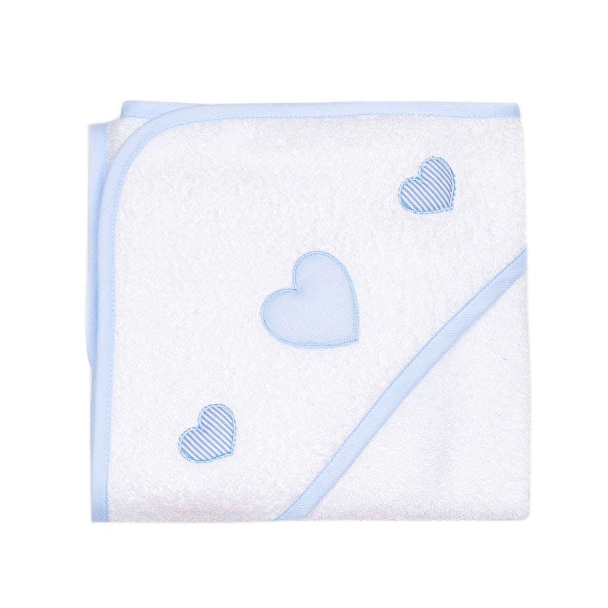 Accappatoio da Neonato con Cappuccio a Triangolo in Spugna di Puro Cotone - Cuore Accappatoio Bimbo Lisola Baby Cielo