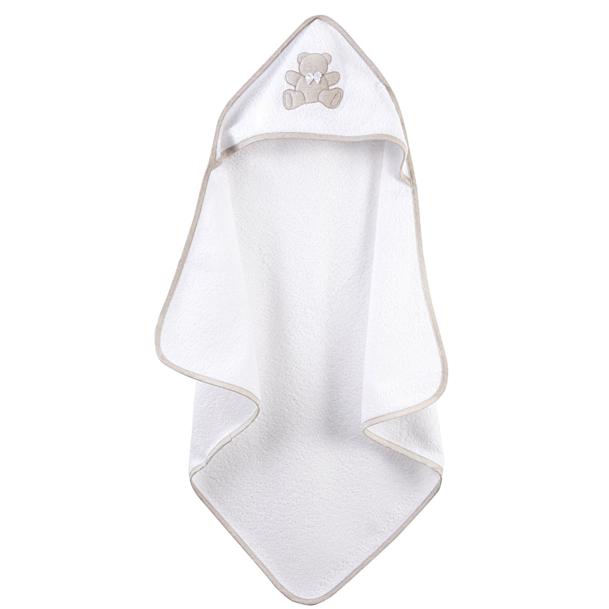 Accappatoio da Neonato con Cappuccio a Triangolo in Spugna di Puro Cotone - Teddy Accappatoio Bimbo Lisola Baby