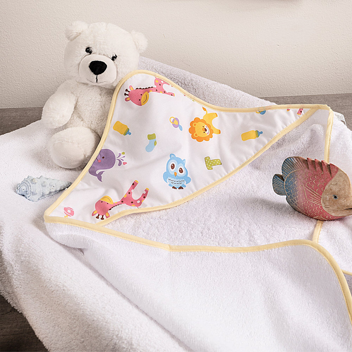 Accappatoio da Neonato in Spugna di Puro Cotone - Circus Accappatoio Bimbo Lisola Baby