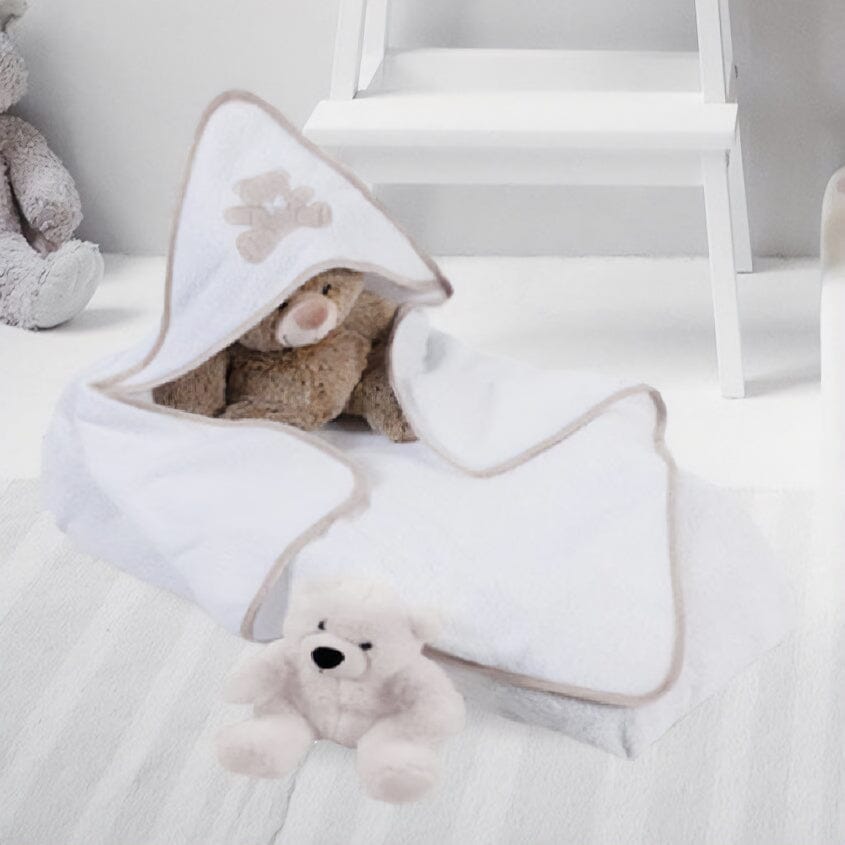 Accappatoio da Neonato in Spugna di Puro Cotone - Teddy Accappatoio Bimbo Lisola Baby