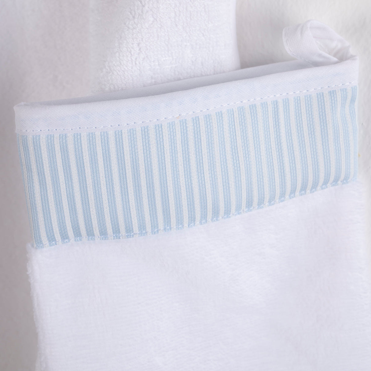 Accappatoio da Neonato in Spugna fibra di Bambù con Inserto in Piquet Rigato - Sona Accappatoio Bimbo Lisola Baby