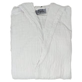 Accappatoio in Cotone Stonewashed con Cappuccio - Punto Accappatoio Lisola Small/Medium Bianco