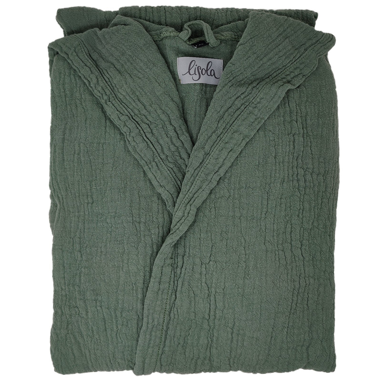 Accappatoio in Cotone Stonewashed con Cappuccio - Punto Accappatoio Lisola Small/Medium Verde