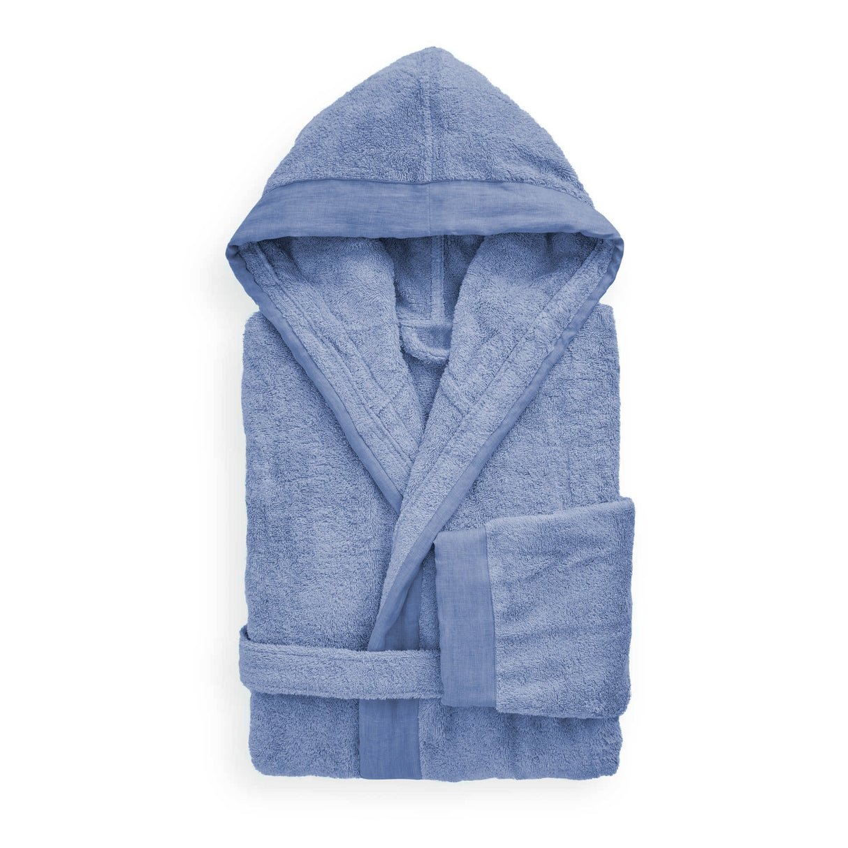 Accappatoio in Spugna con Balza in Lino StoneWashed - Loira Accappatoio Lisola Small Azzurro (Polonia)