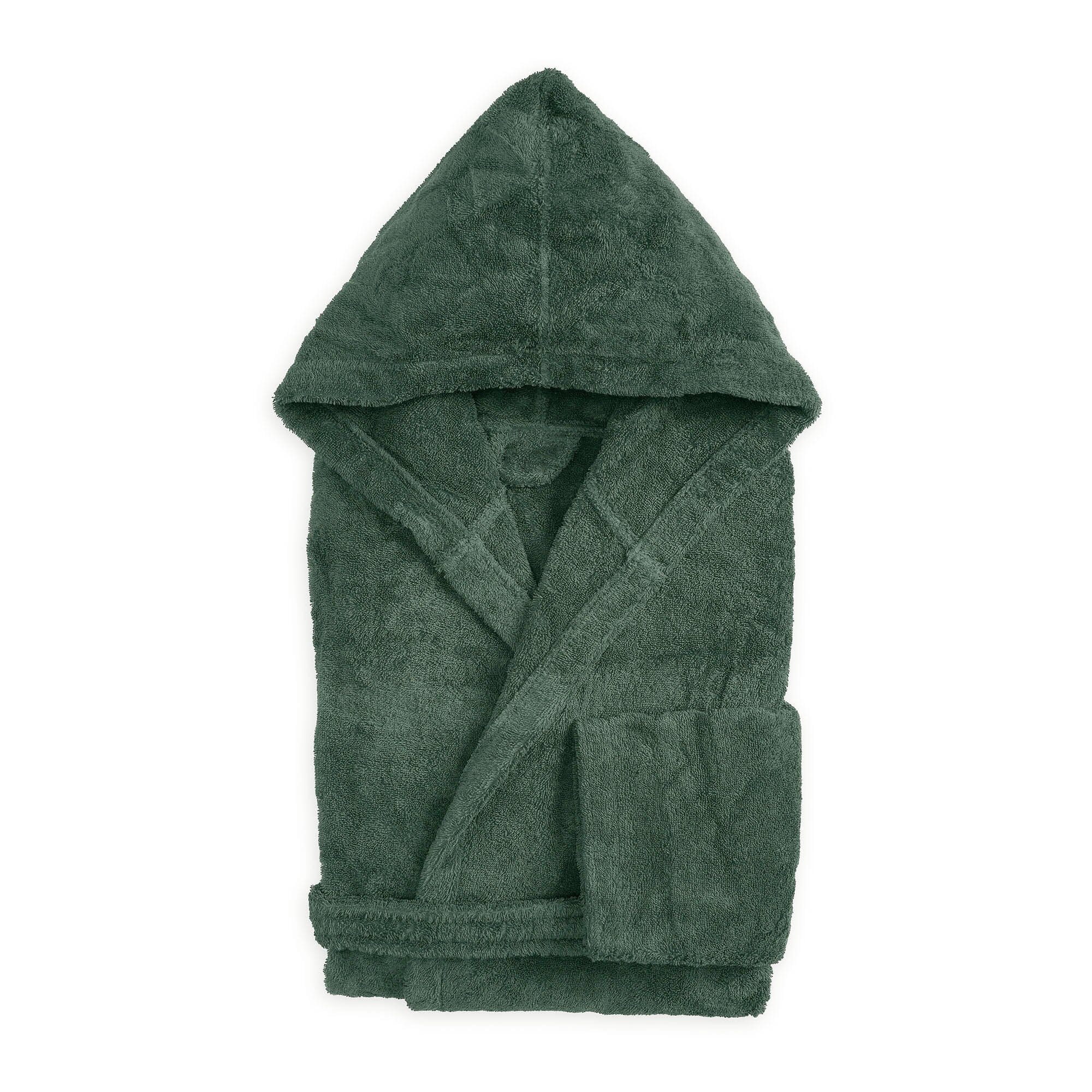 Accappatoio in Spugna con Cappuccio - Perla Accappatoio Lisola Small Verde Scuro (Jungle)