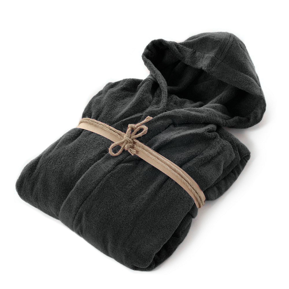 Accappatoio in Spugna di Cotone con Cappuccio - Coccola Accappatoio Fazzini SMALL Nero