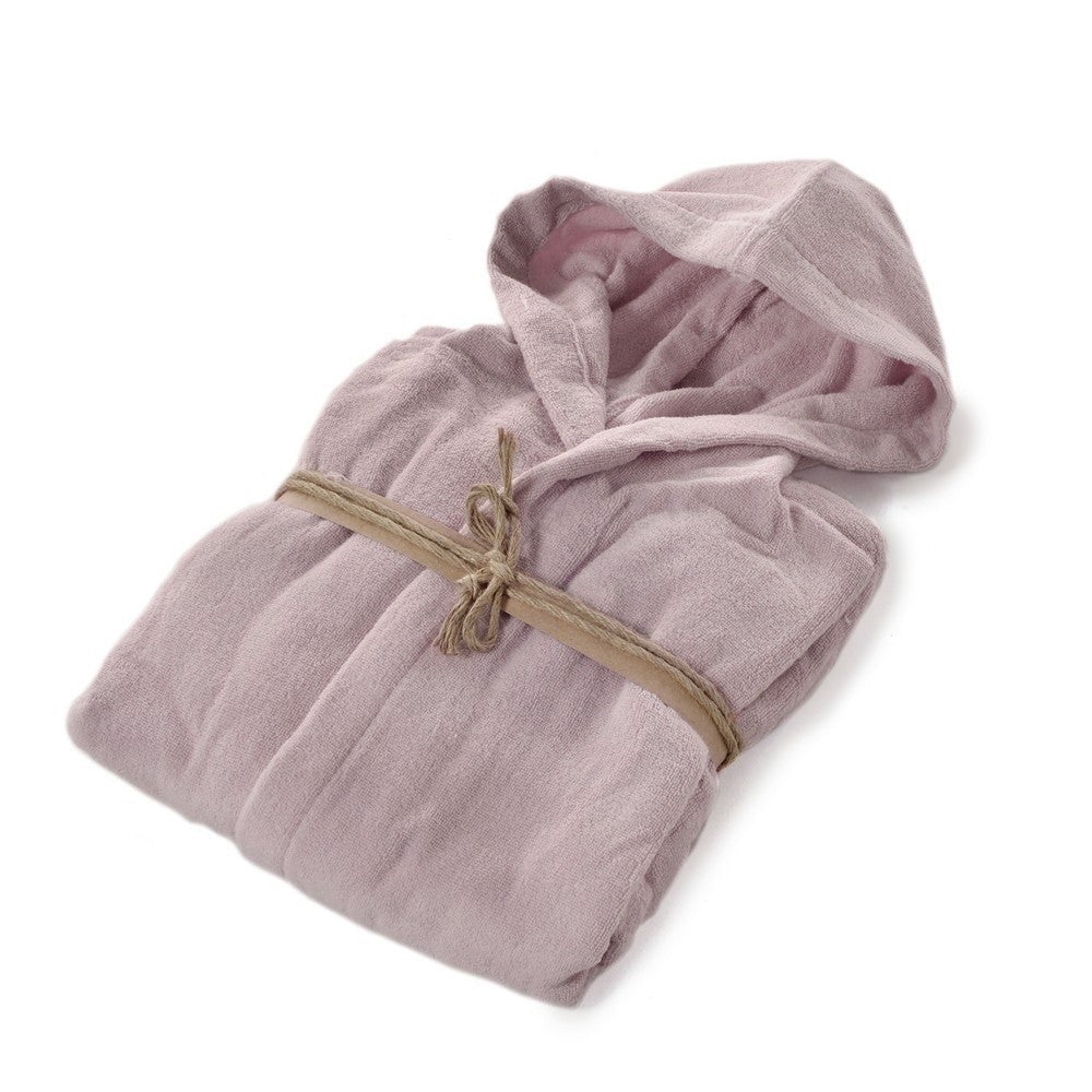 Accappatoio in Spugna di Cotone con Cappuccio - Coccola Accappatoio Fazzini SMALL Rosa Boho