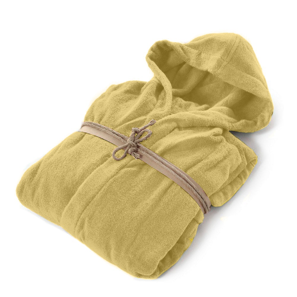 Accappatoio in Spugna di Cotone con Cappuccio - Coccola Accappatoio Fazzini SMALL Senape