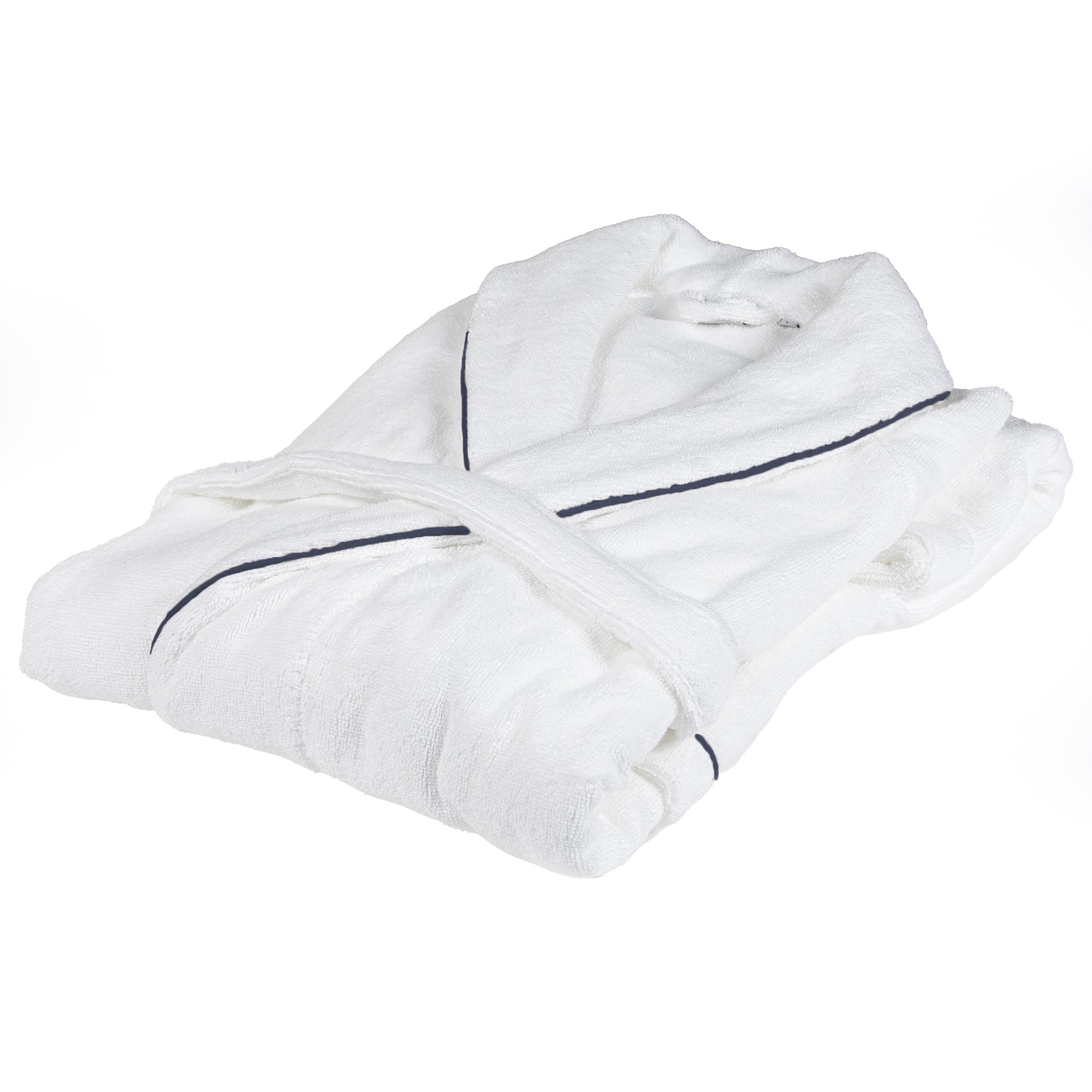 Accappatoio in Spugna di Cotone con Cappuccio e Doppio Cordonetto - Isola Accappatoio Fazzini Atelier SMALL Bianco/Blu