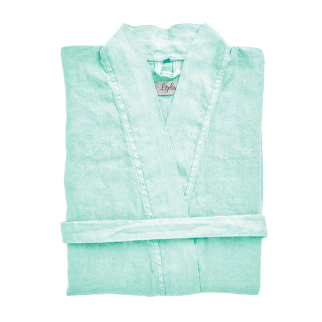 Accappatoio Kimono in Panamà di Puro LINO - Panamà Accappatoio Lisola Acqua Small/Medium