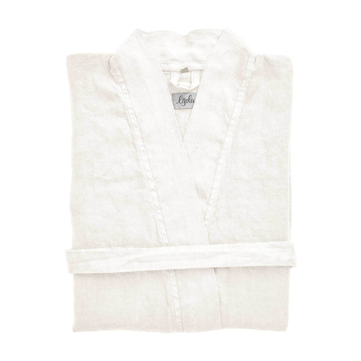 Accappatoio Kimono in Panamà di Puro LINO - Panamà Accappatoio Lisola Bianco Small/Medium