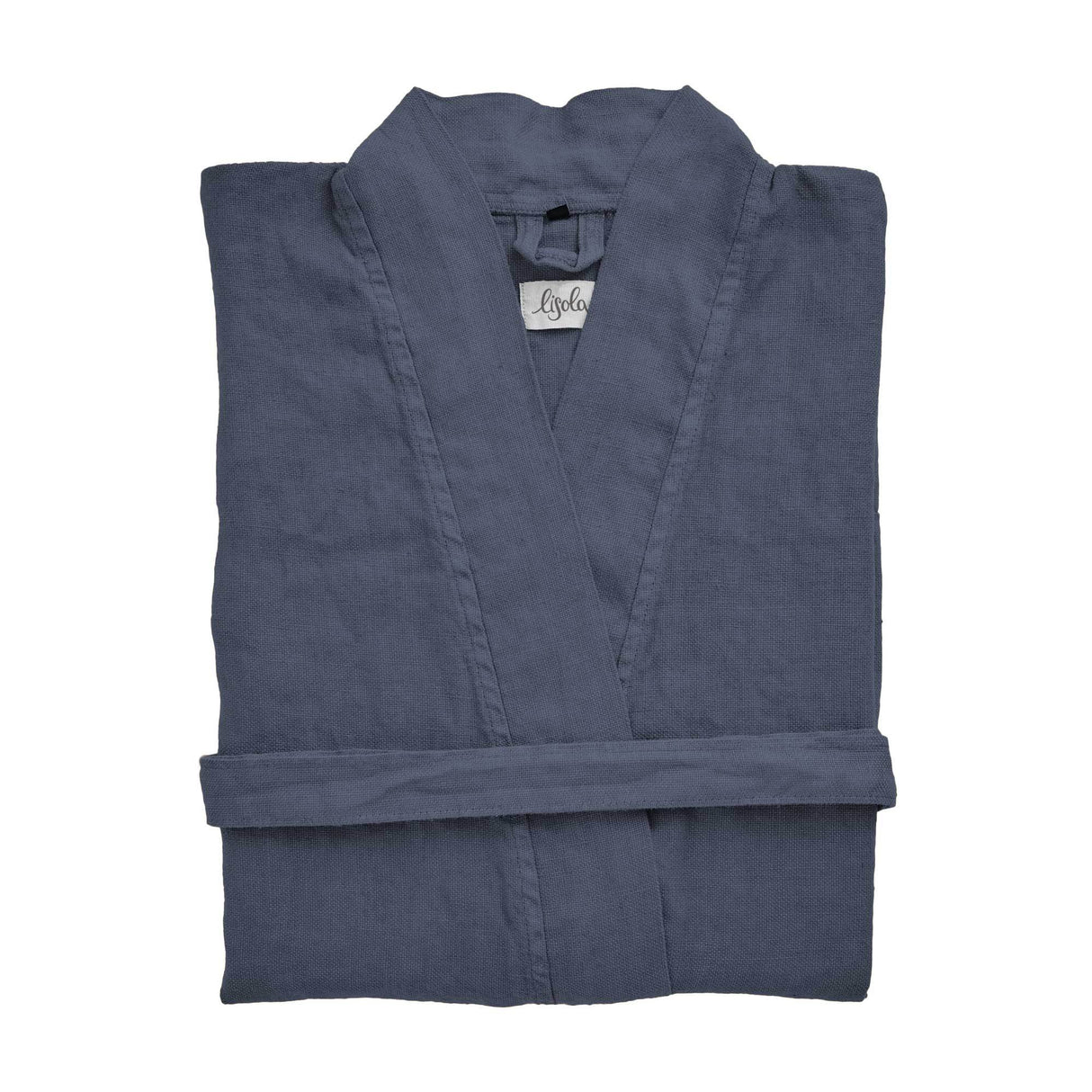Accappatoio Kimono in Panamà di Puro LINO - Panamà Accappatoio Lisola Blu (Denim) Small/Medium