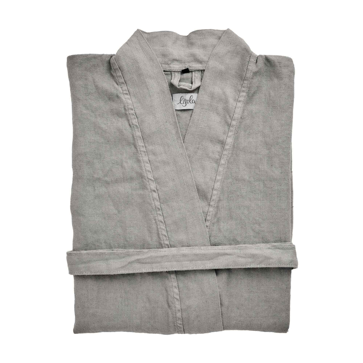 Accappatoio Kimono in Panamà di Puro LINO - Panamà Accappatoio Lisola Grigio (Fumo) Small/Medium