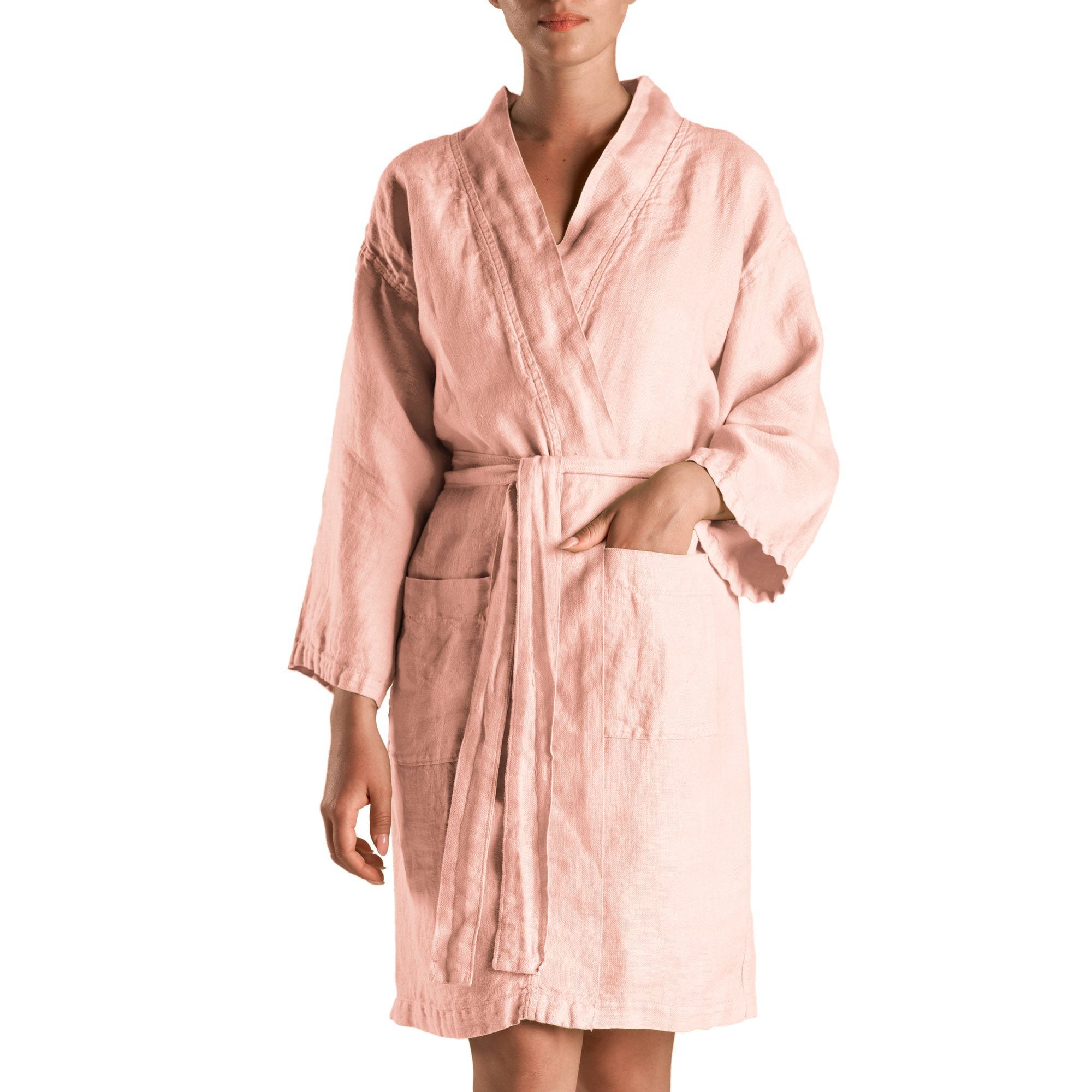 Accappatoio Kimono in puro Lino - Panamà Sole Accappatoio Biancoperla S/M Conchiglia