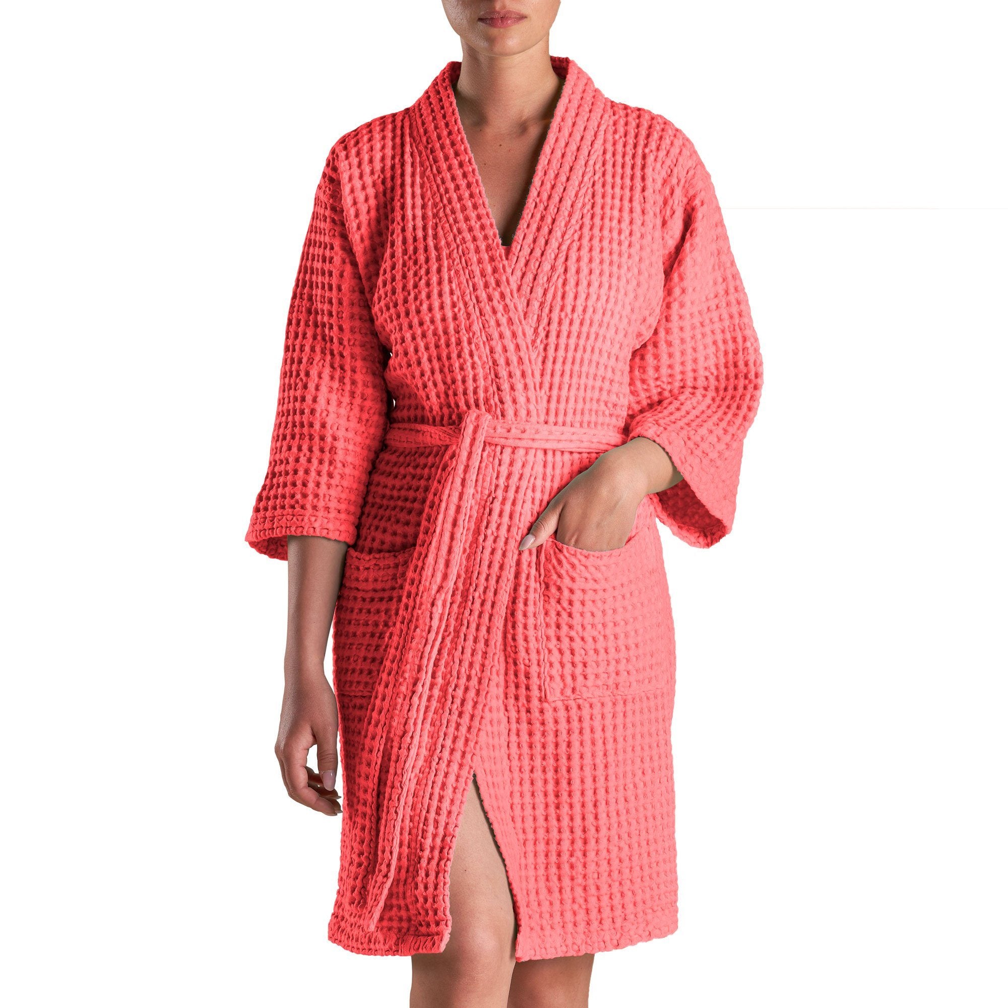Accappatoio Kimono Nido d'Ape in puro Cotone - Jaspy Sole Accappatoio Biancoperla S/M Begonia