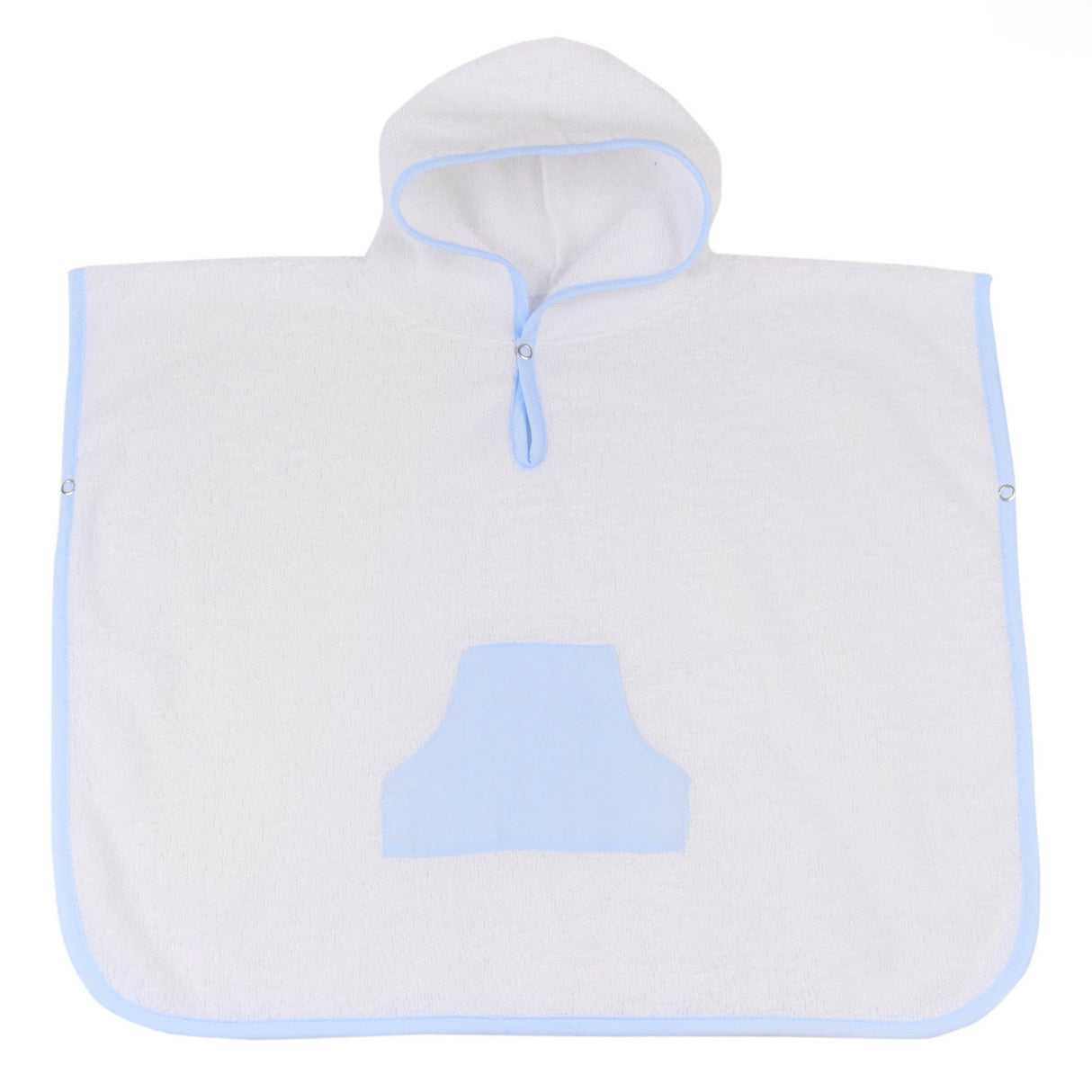 Accappatoio Poncho con Cappuccio in Spugna di Puro Cotone - Lino Accappatoio Bimbo Lisola Baby Cielo