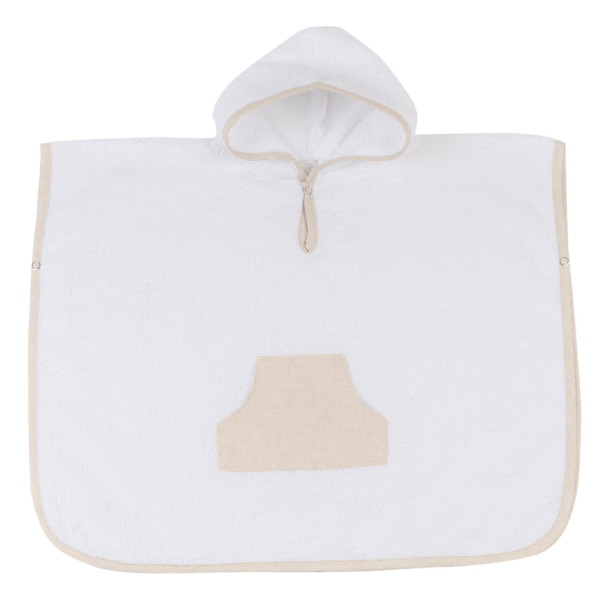 Accappatoio Poncho con Cappuccio in Spugna di Puro Cotone - Margherita Accappatoio Bimbo Lisola Baby Lino
