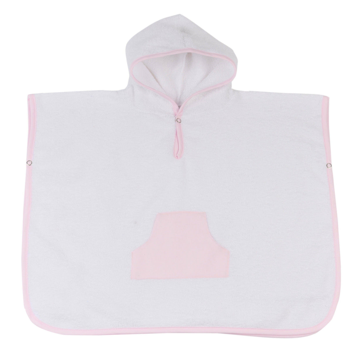 Accappatoio Poncho con Cappuccio in Spugna di Puro Cotone - Lino Accappatoio Bimbo Lisola Baby Rosa