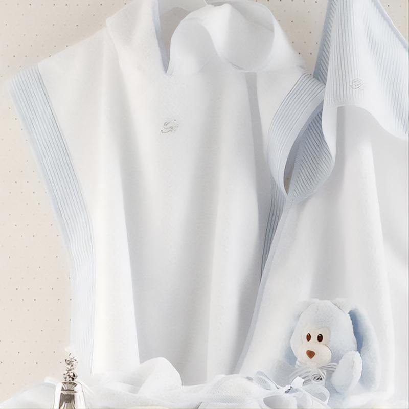 Accappatoio Poncho in Spugna di Cotone Con Cappuccio - Marina PONCHO Blumarine Baby