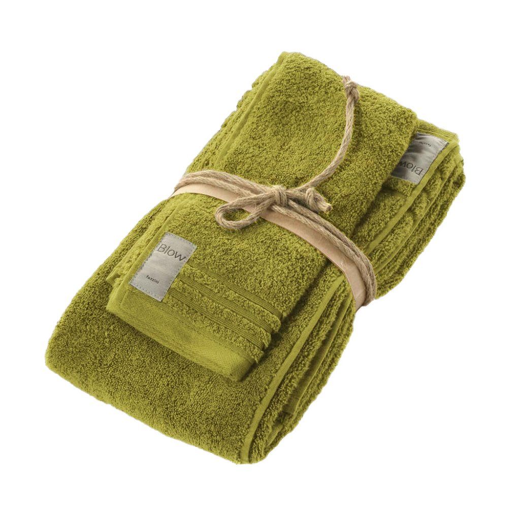Asciugamani Coccola in Spugna di Cotone Coppia di spugna Fazzini Avocado