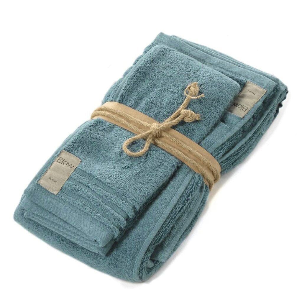 Asciugamani in Spugna di Cotone - Coccola Coppia di spugna Fazzini Petrolio