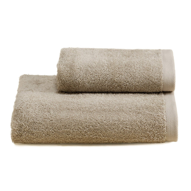 Asciugamani in Spugna di Cotone Tinta Unita - Perla Coppia di spugna Lisola Beige (Prealpi)