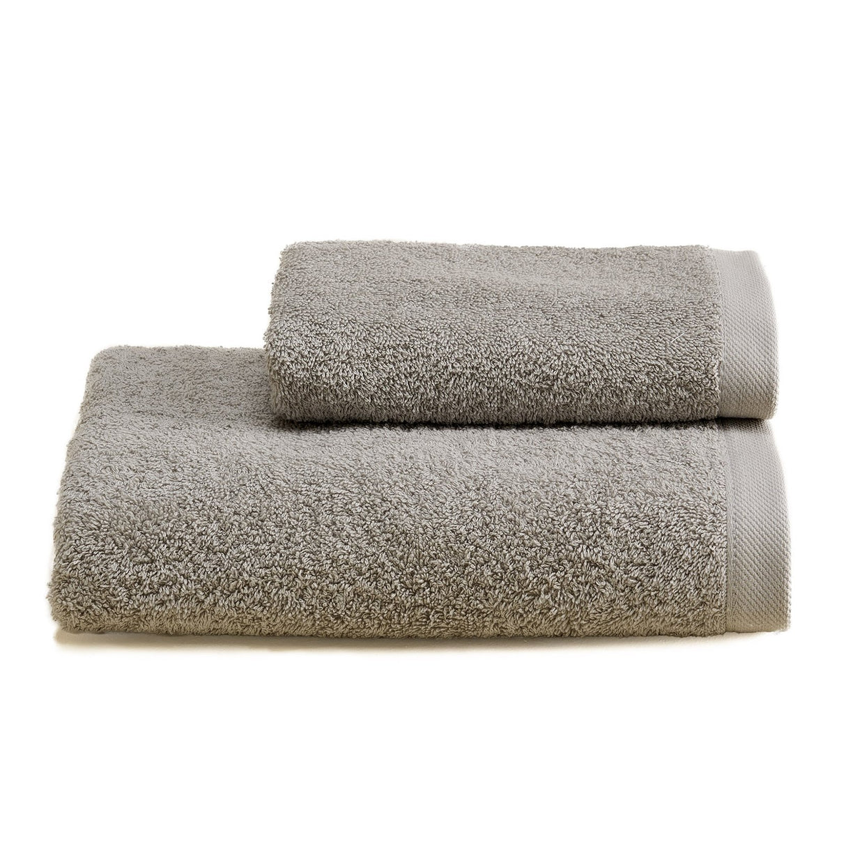 Asciugamani in Spugna di Cotone Tinta Unita - Perla Coppia di spugna Lisola Grigio Medio (Estadio)