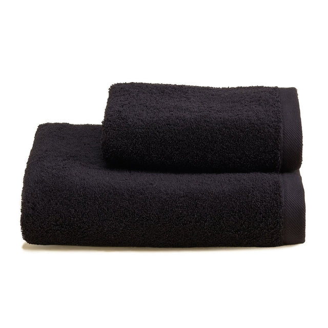 Asciugamani in Spugna di Cotone Tinta Unita - Perla Coppia di spugna Lisola Nero (Nero)