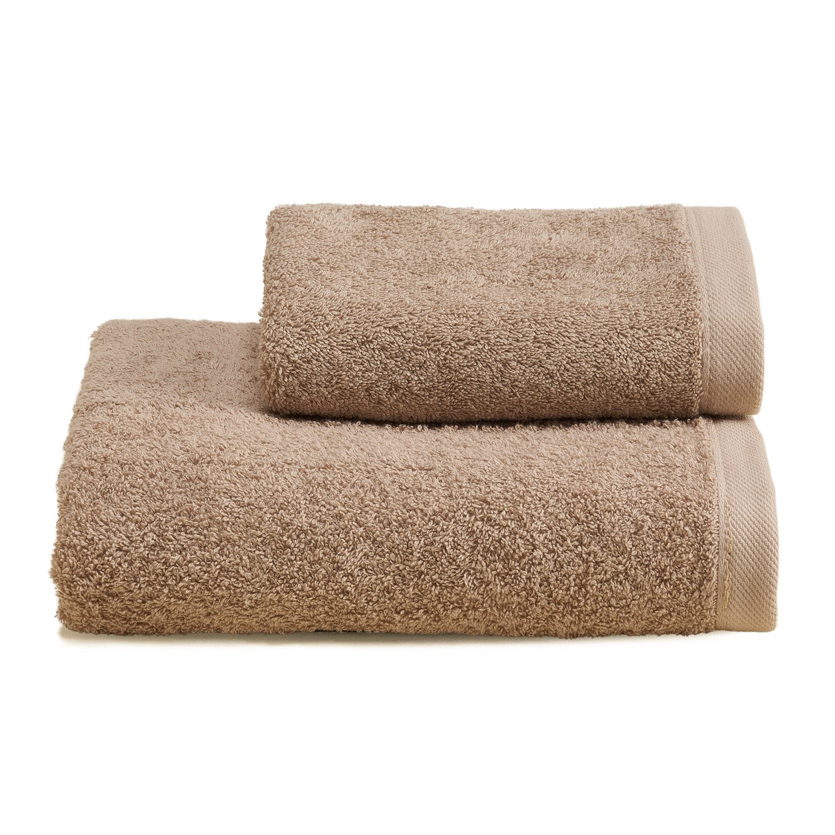 Asciugamani in Spugna di Cotone Tinta Unita - Perla Coppia di spugna Lisola Tortora (Taupe)