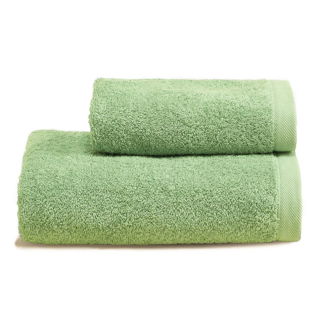 Asciugamani in Spugna di Cotone Tinta Unita - Perla Coppia di spugna Lisola Verde (Foresta)