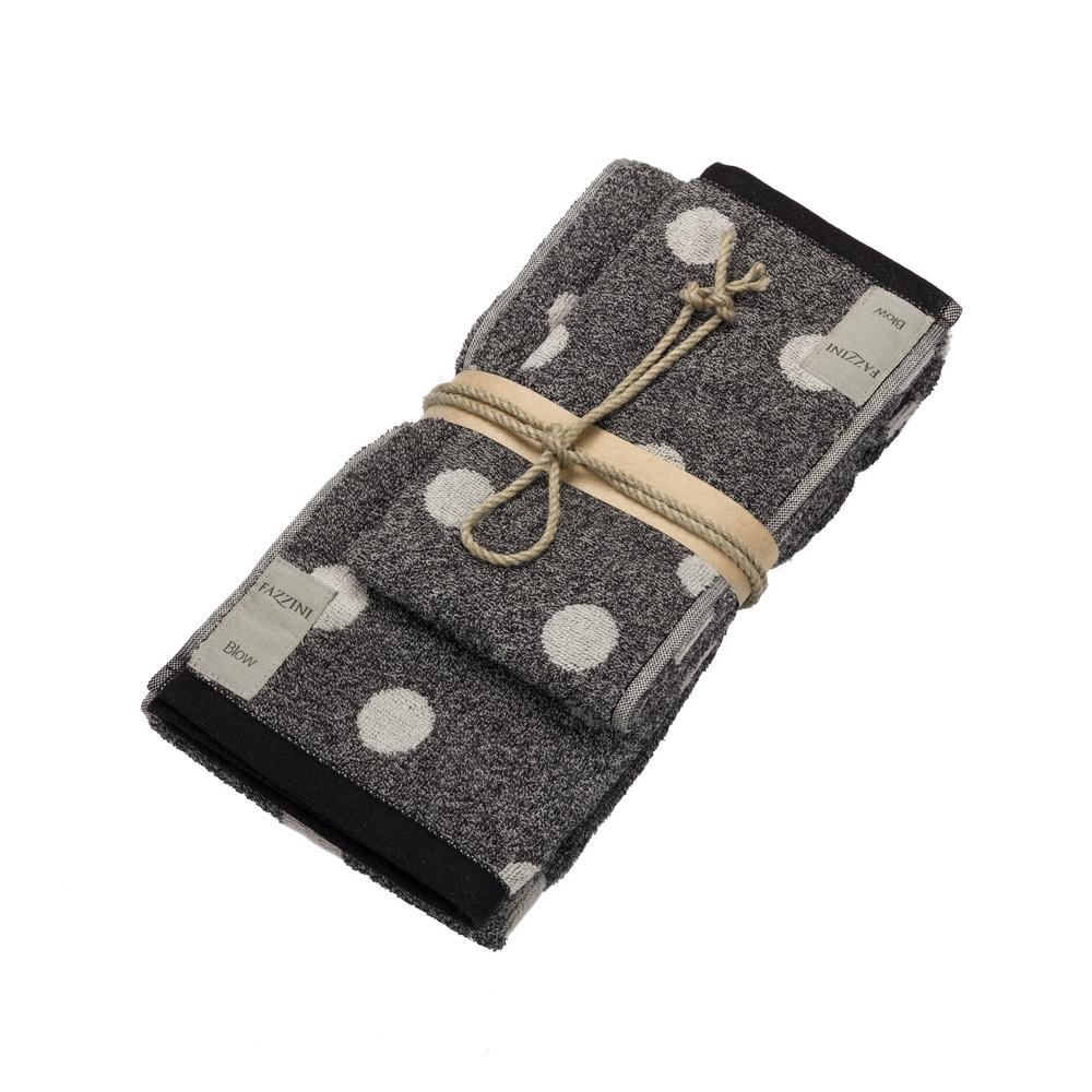 Asciugamani in Spugna di Cotone tinto in filo - Righe/Pois Coppia di spugna Fazzini Grigio Pois