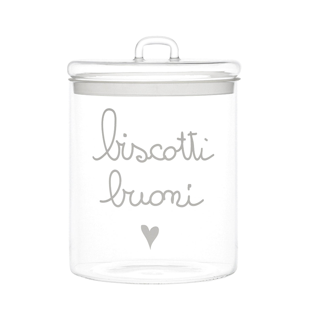 Barattolo in Vetro Borosilicato Serigrafato - Biscotti Buoni Barattolo Simple Day Bianco