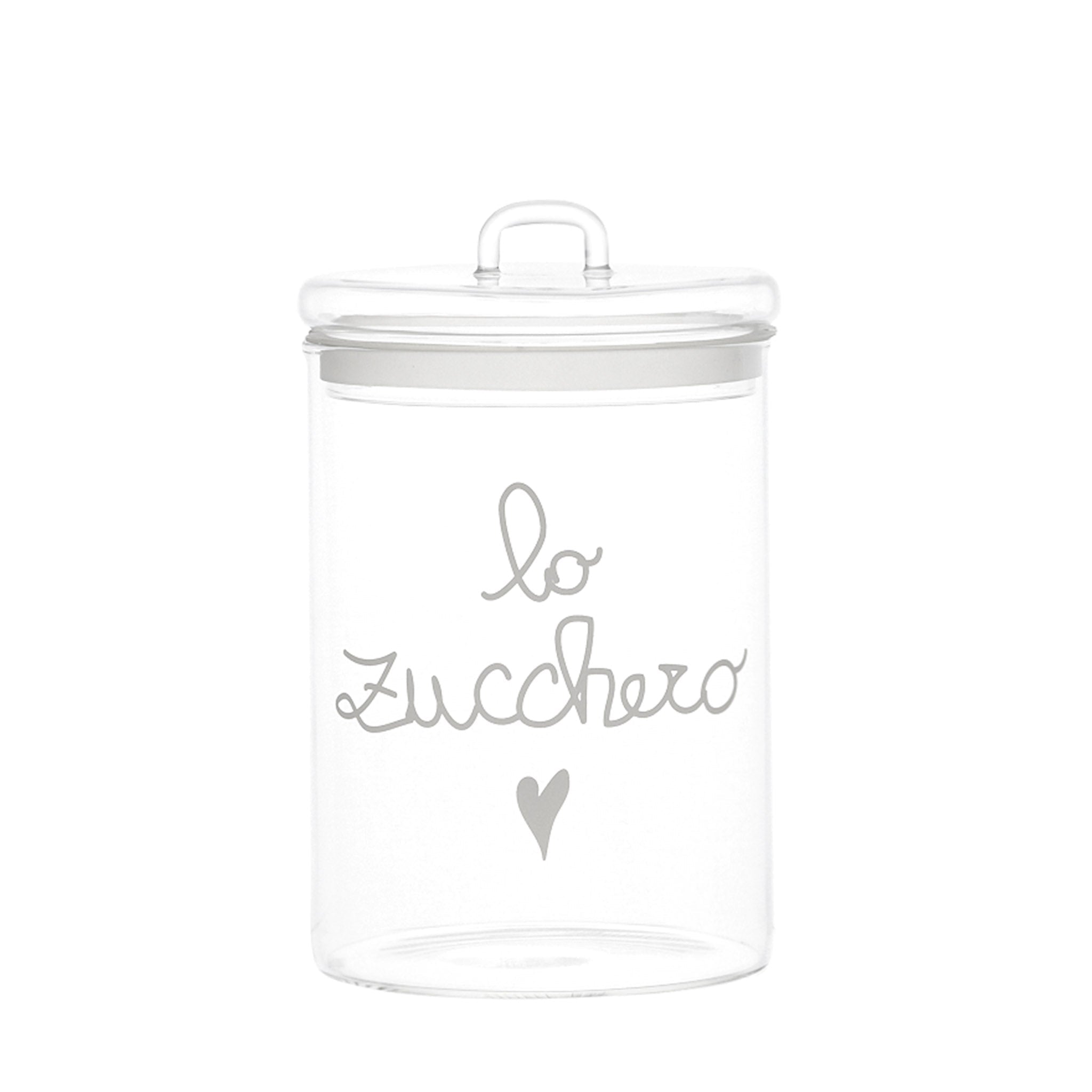 Barattolo in Vetro Borosilicato Serigrafato - Lo Zucchero Barattolo Simple Day Bianco