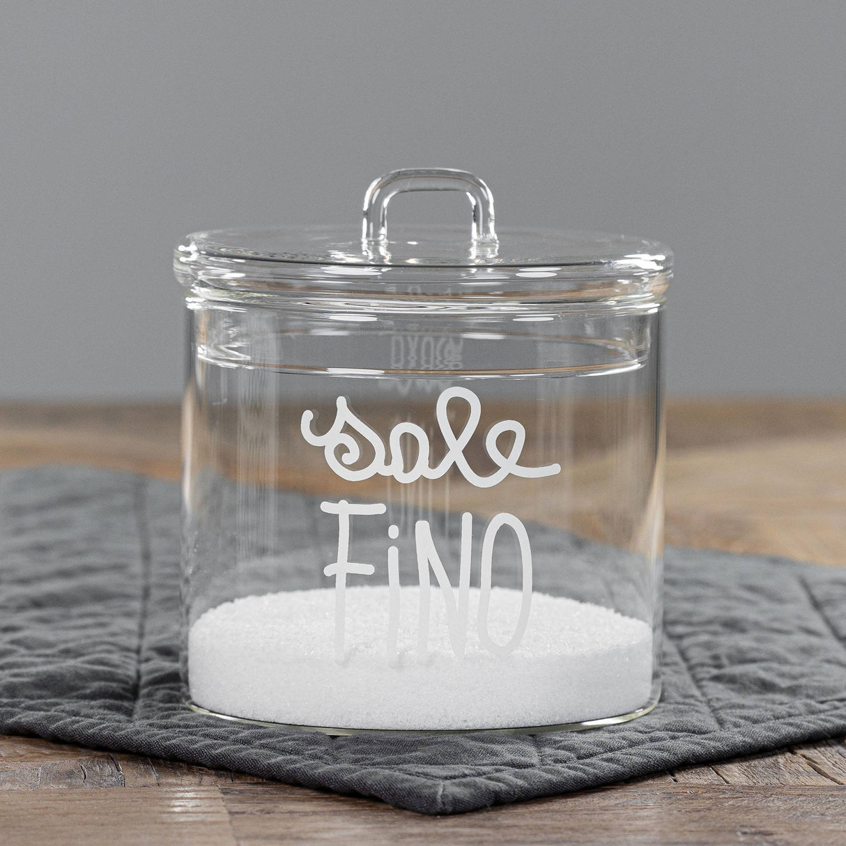 Barattolo in Vetro Borosilicato Serigrafato - Sale Fino Barattolo Simple Day